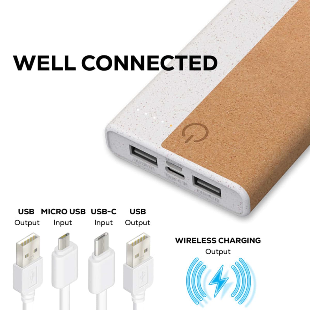 Norfolk 15W Wireless Eco Power Bank - 10,000 mAh (Stock)