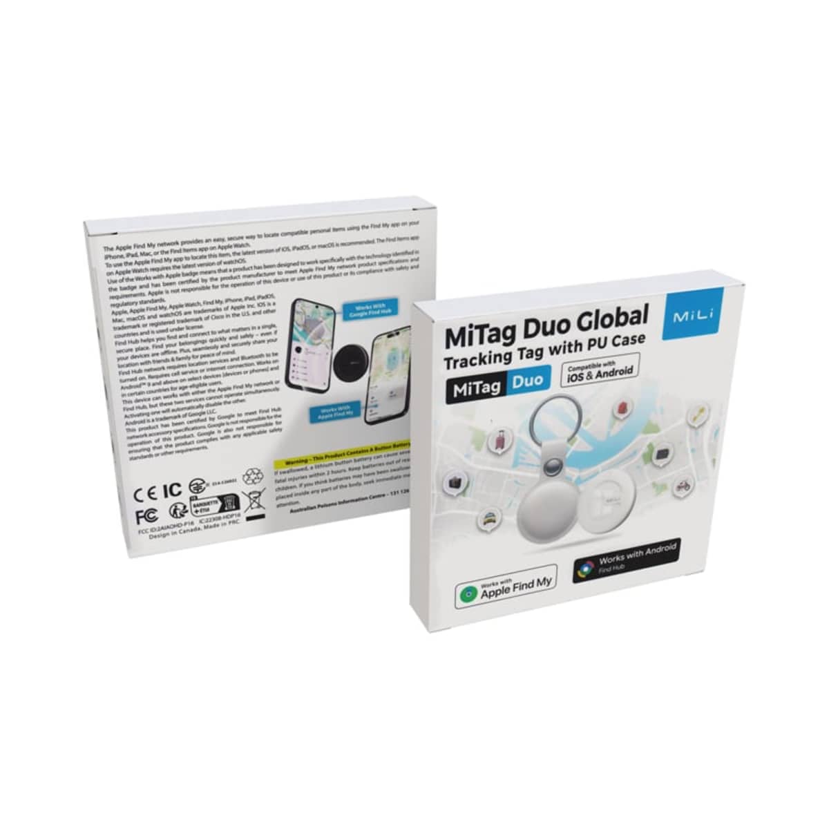 MiTag Duo Global Tracking Tag with PU Case (stock)