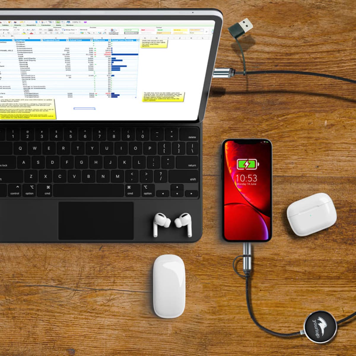 Pavia 60W Fast Charge and Data Sync LED Cable