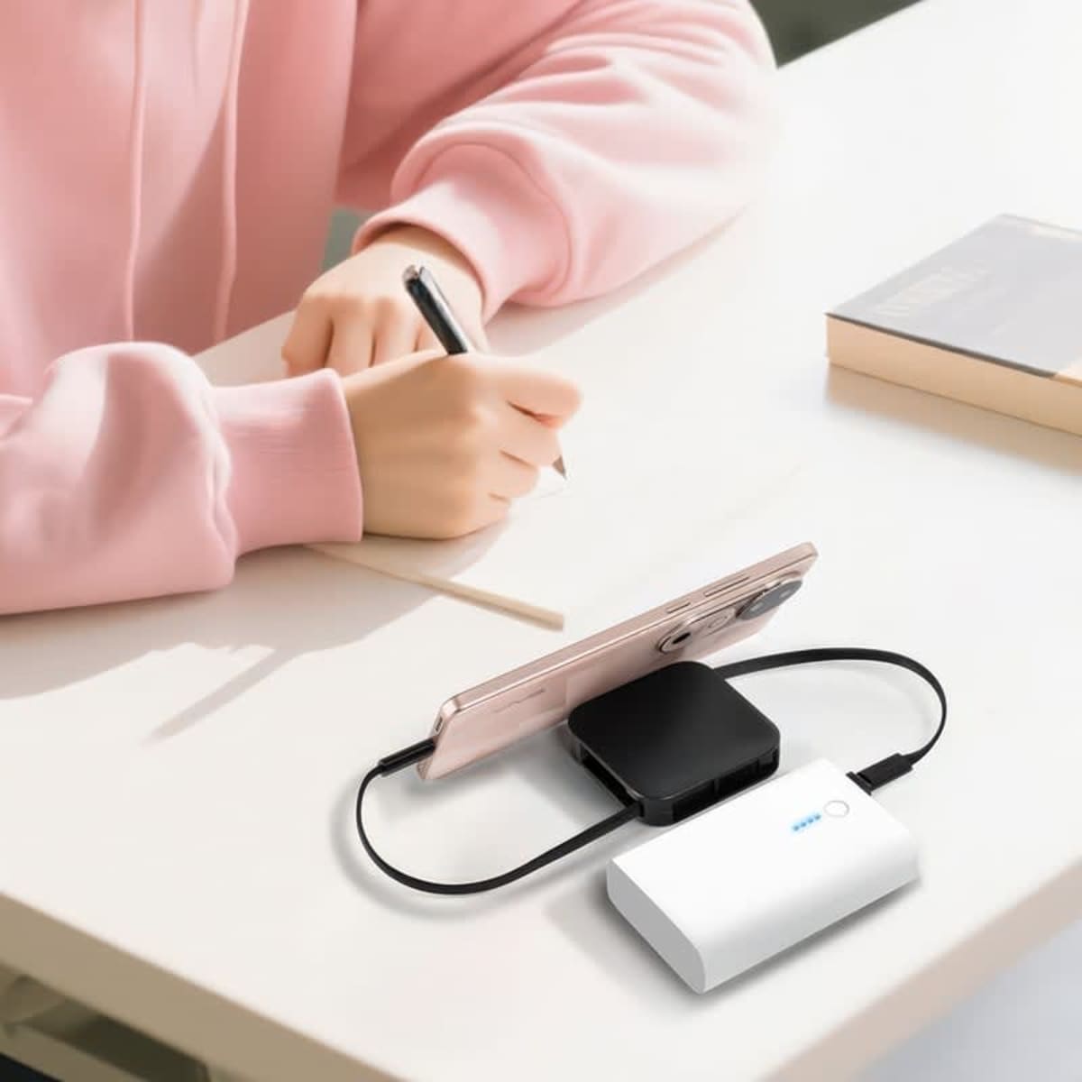 Avola Retractable Fast Charge Cable and Stand