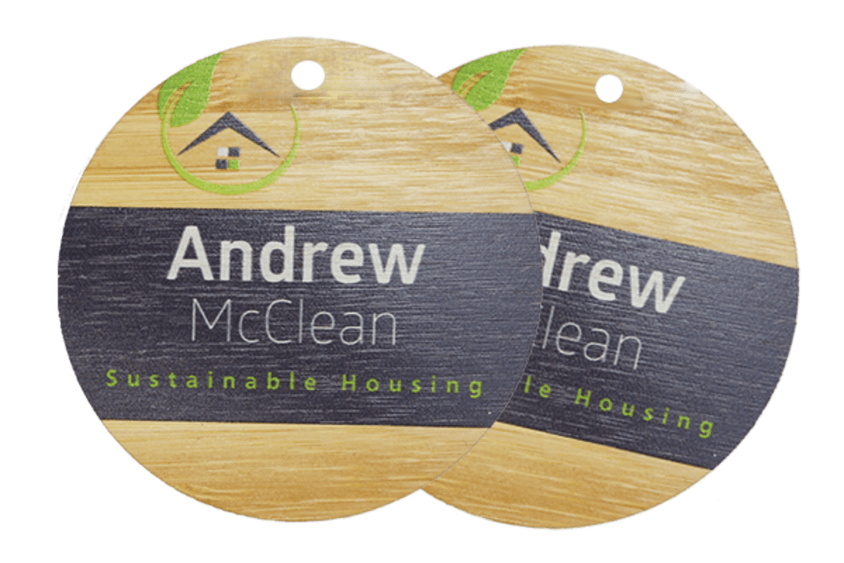 Bamboo Eco Tag Circle 75mm D with Hole Double Side
