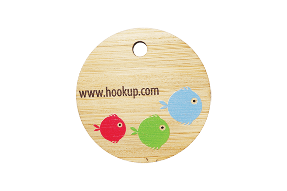 Bamboo Eco Tag Circle 50mm D with hole Double Side