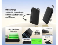 Belkin UltraCharge 20K Power Bank + Integrated Cable & Display