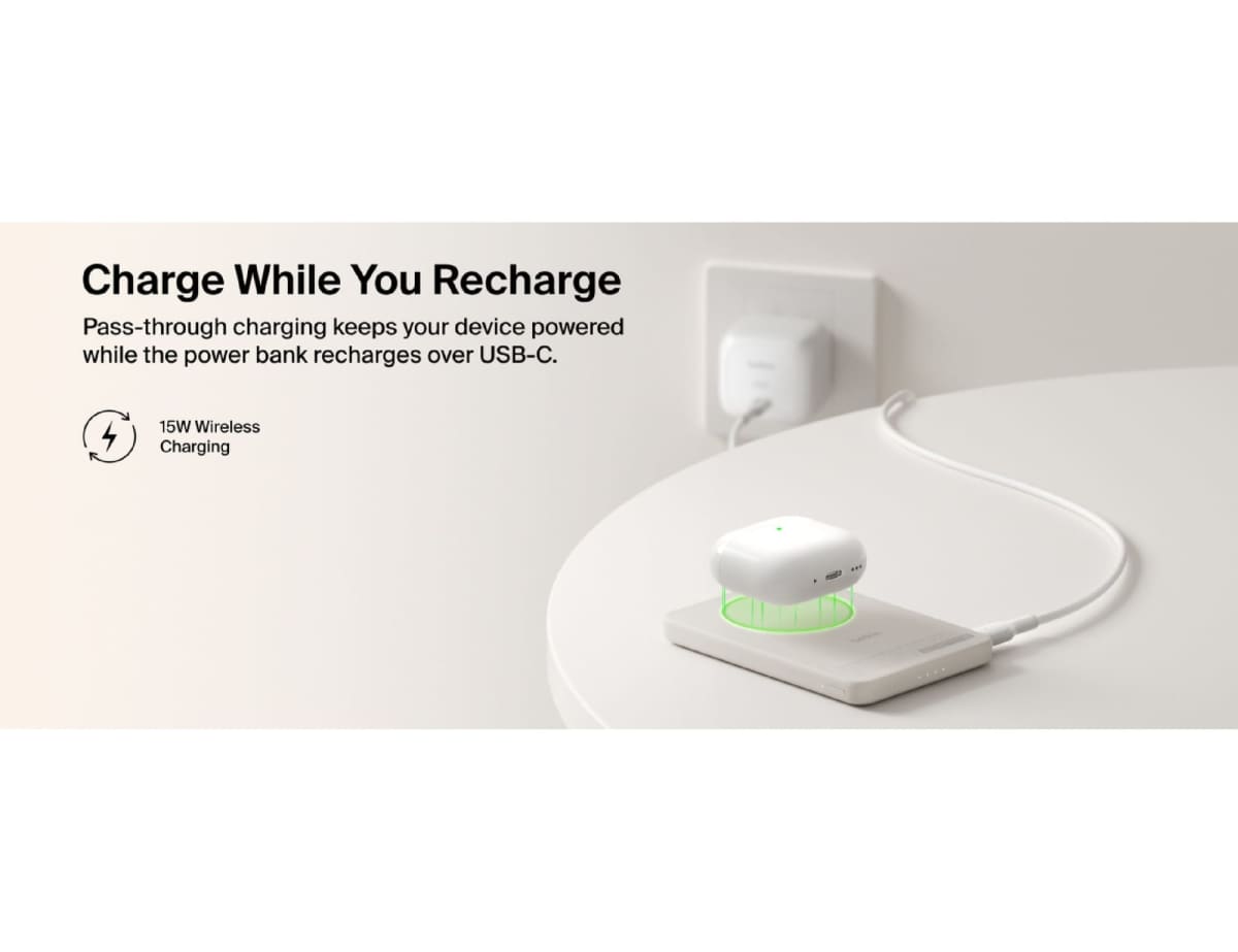 Belkin BoostCharge 5K Qi2 Slim Magnetic Power Bank