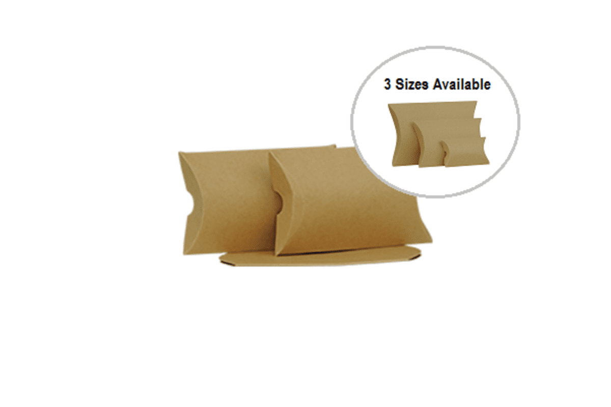 Small Brown Kraft Pillow Box Printed