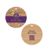 Bamboo Tag Round 75mm Full Colour