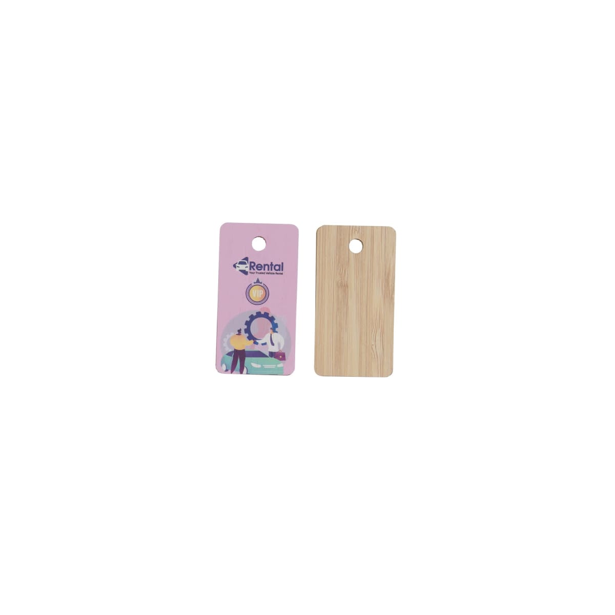 Bamboo Keytag 54 x 28.5mm with Hole Full Colour - No Attachment