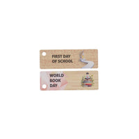 Bamboo Bookmark 40 x 120mm with Hole Full Colour - Leather Cord