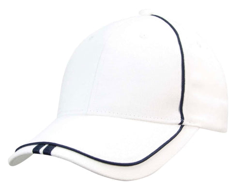 Cap heavy brushed cotton with contrast stripe on peak  hat Trick