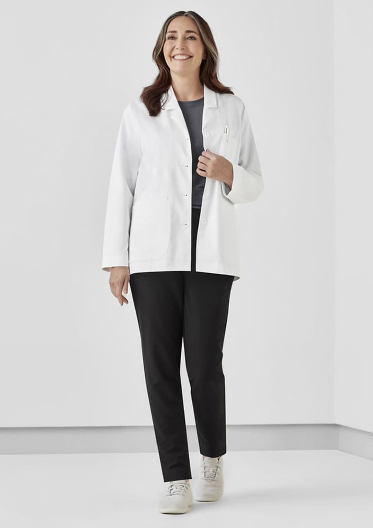 Womens Hope Cropped Lab Coat