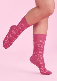 Unisex Pink Happy Feet Comfort Socks