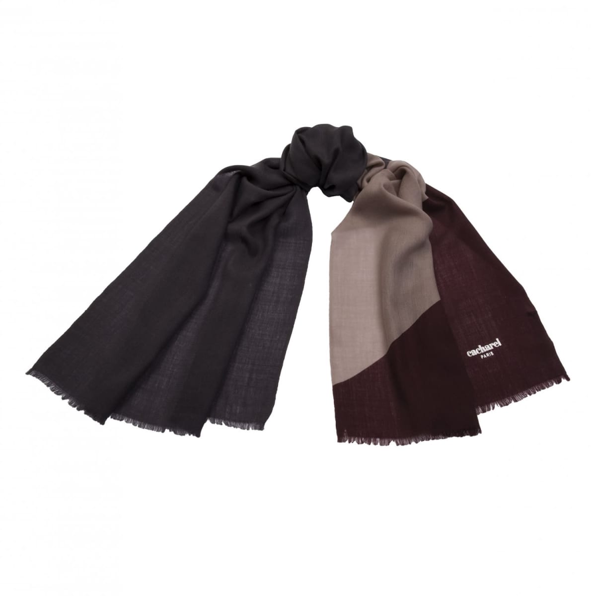 Scarf Beaubourg Burgundy & Grey