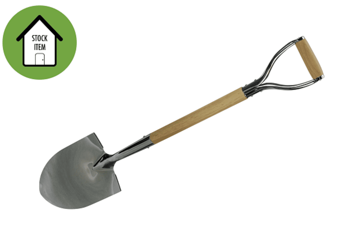 Chrome Groundbreaking Ceremonial Shovel with wooden handle