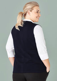 Womens Button Front Knit Vest