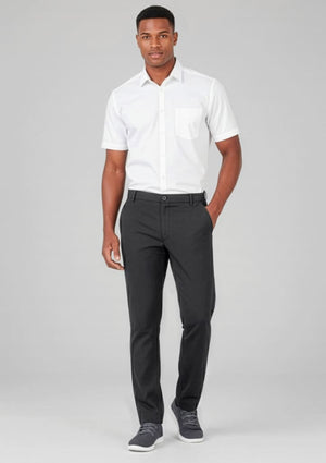 Mens Comfort Waist Flat Front Pant