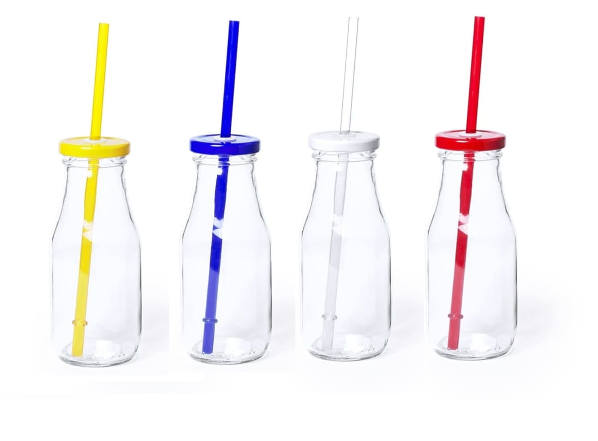 Jar glass with straw 320ml