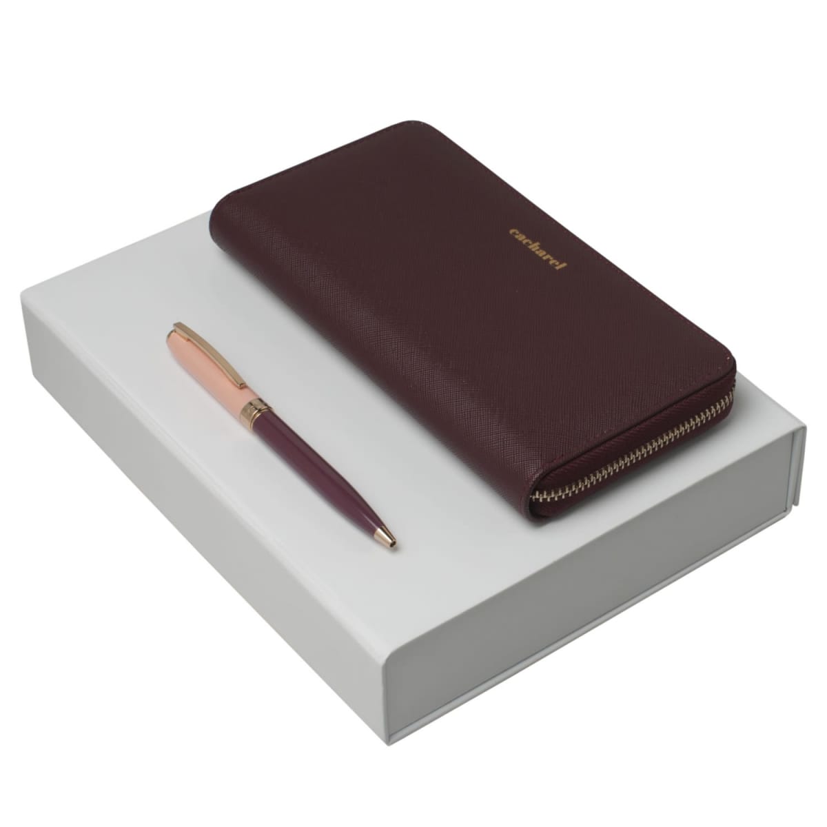 Set Cacharel Bordeaux (ballpoint pen & lady purse)