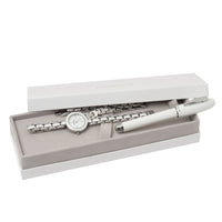 Set Cacharel Blanc (ballpoint pen & watch)