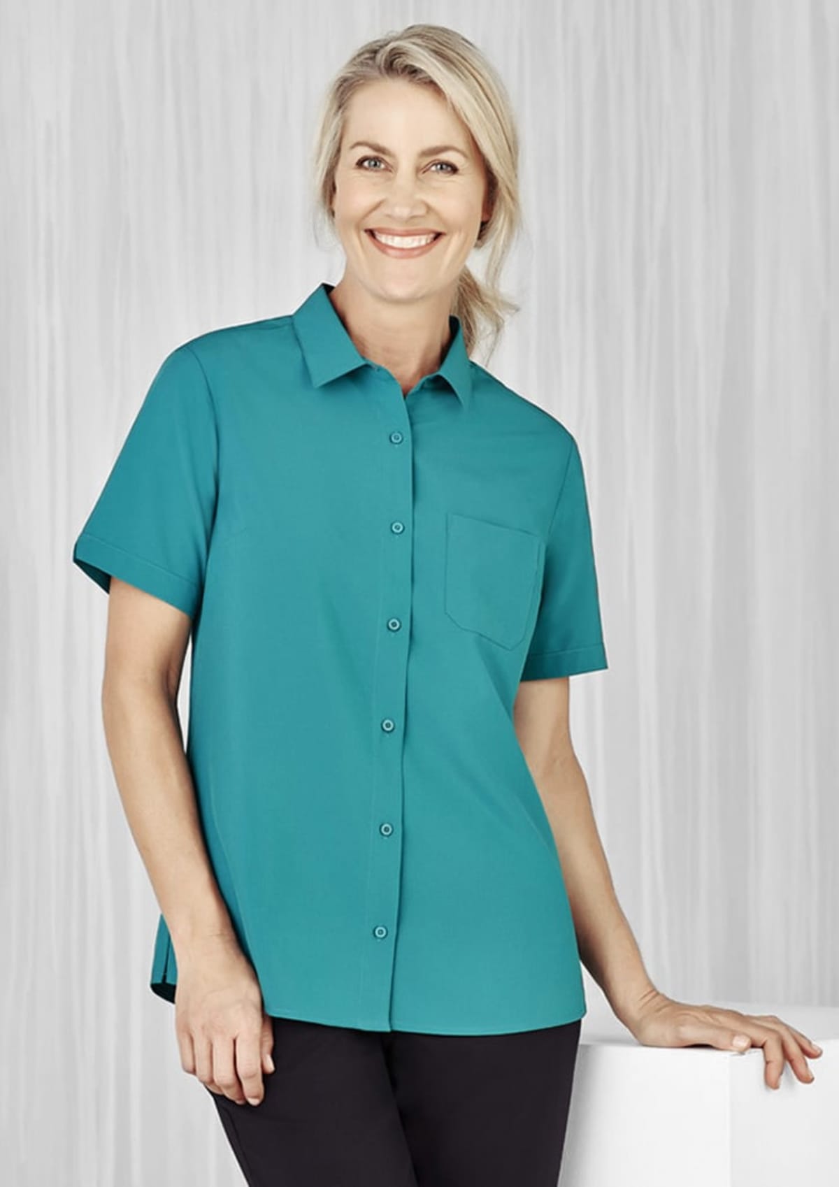 Womens Florence Plain Short Sleeve Shirt