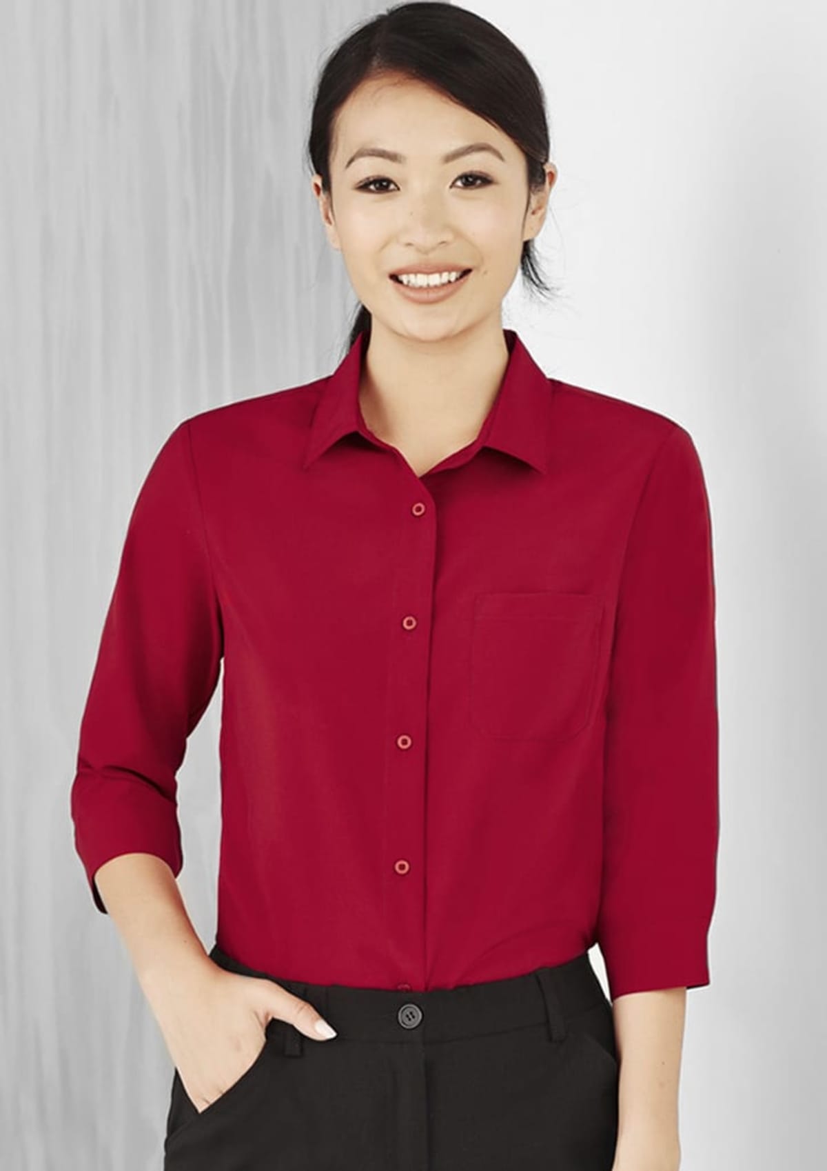 Womens Florence Plain 3/4 Sleeve Shirt