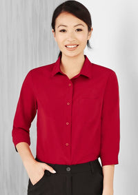 Womens Florence Plain 3/4 Sleeve Shirt