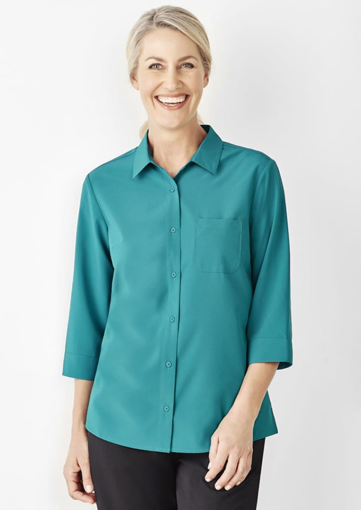 Womens Florence Plain 3/4 Sleeve Shirt