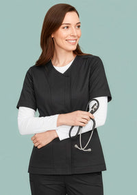 Womens Parks Zip Front Crossover Scrub Top