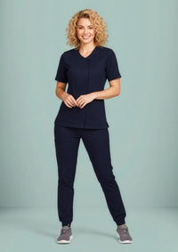 Womens Parks Zip Front Crossover Scrub Top