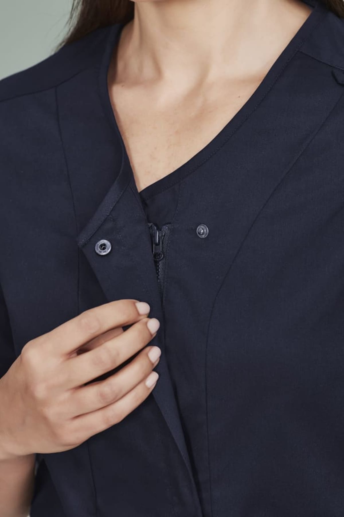Womens Parks Zip Front Crossover Scrub Top