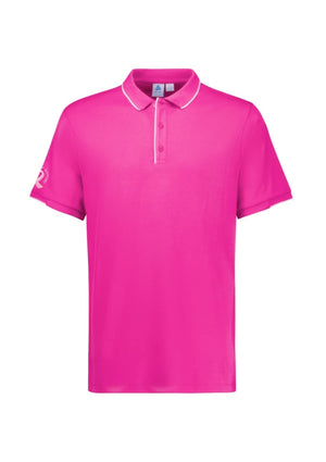 Mens Pink Short Sleeve Polo