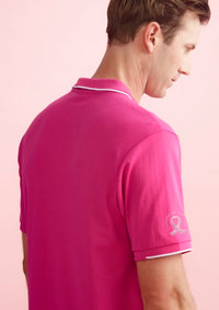 Mens Pink Short Sleeve Polo