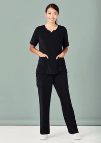 Womens Avery Round Neck Scrub Top