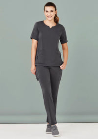 Womens Avery Round Neck Scrub Top