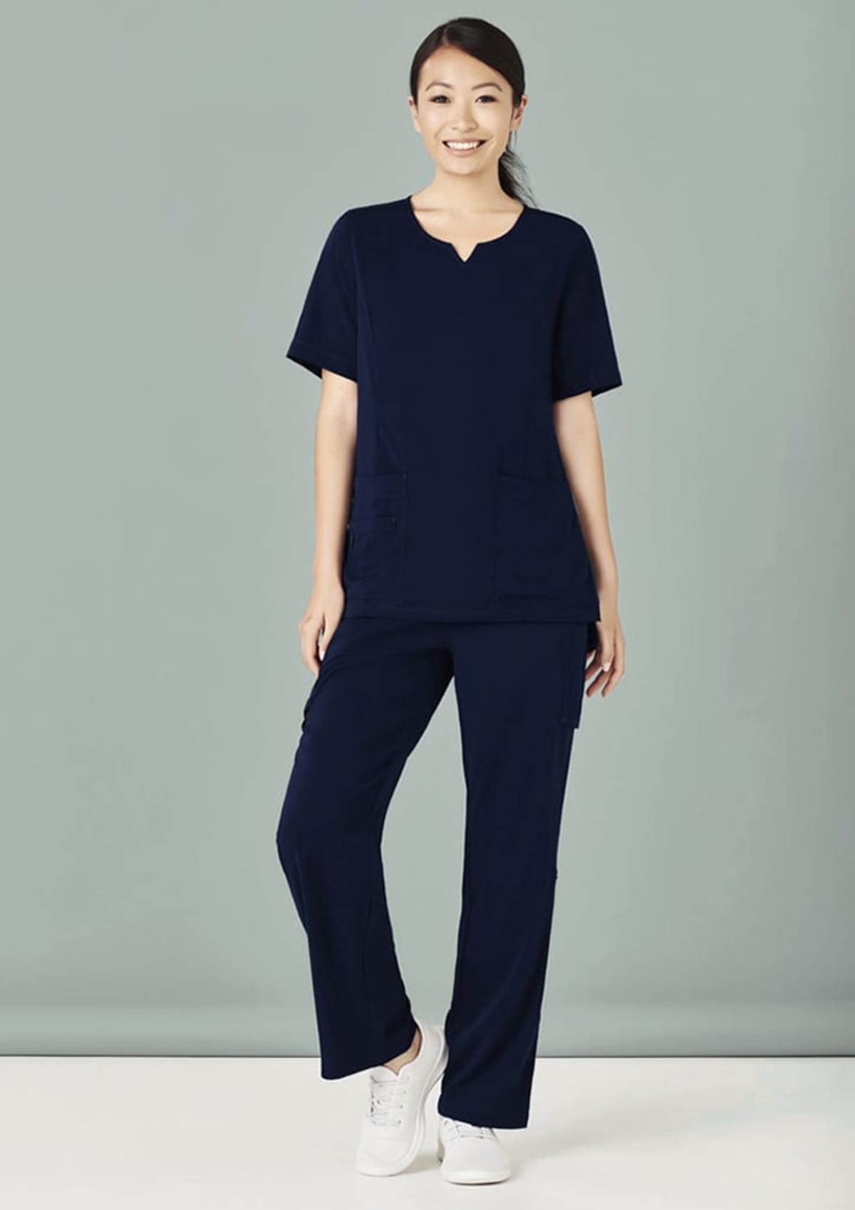 Womens Avery Round Neck Scrub Top