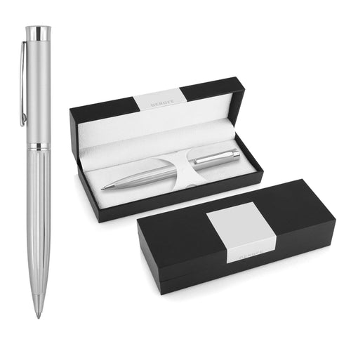 Metal Pen Ballpoint Derofe Stripe Silver