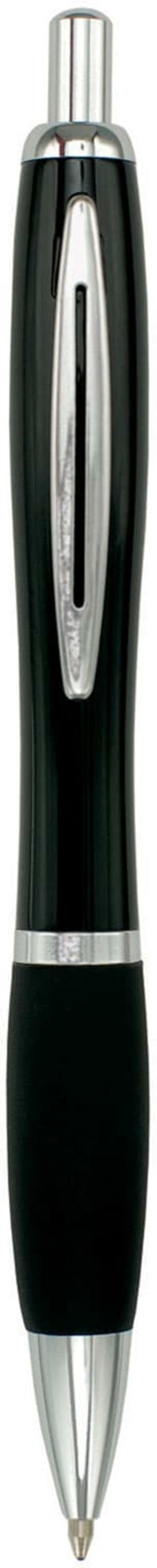 Metal pen curved barrel black rubber grip Ultra vista