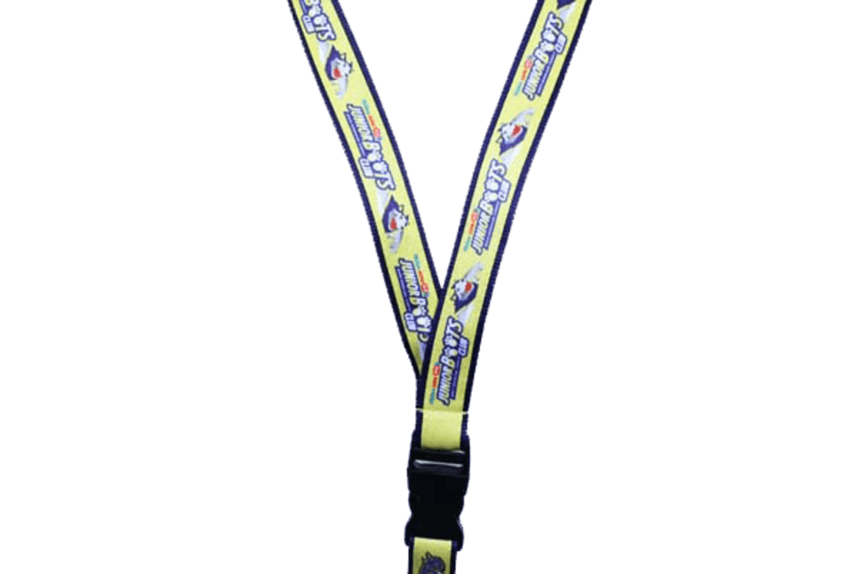 Lanyard 15mm Satin Sublimated and stitched on to 20mm Thick Polyester