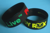 Silicone Wristband 25mm Debossed and Ink Filled