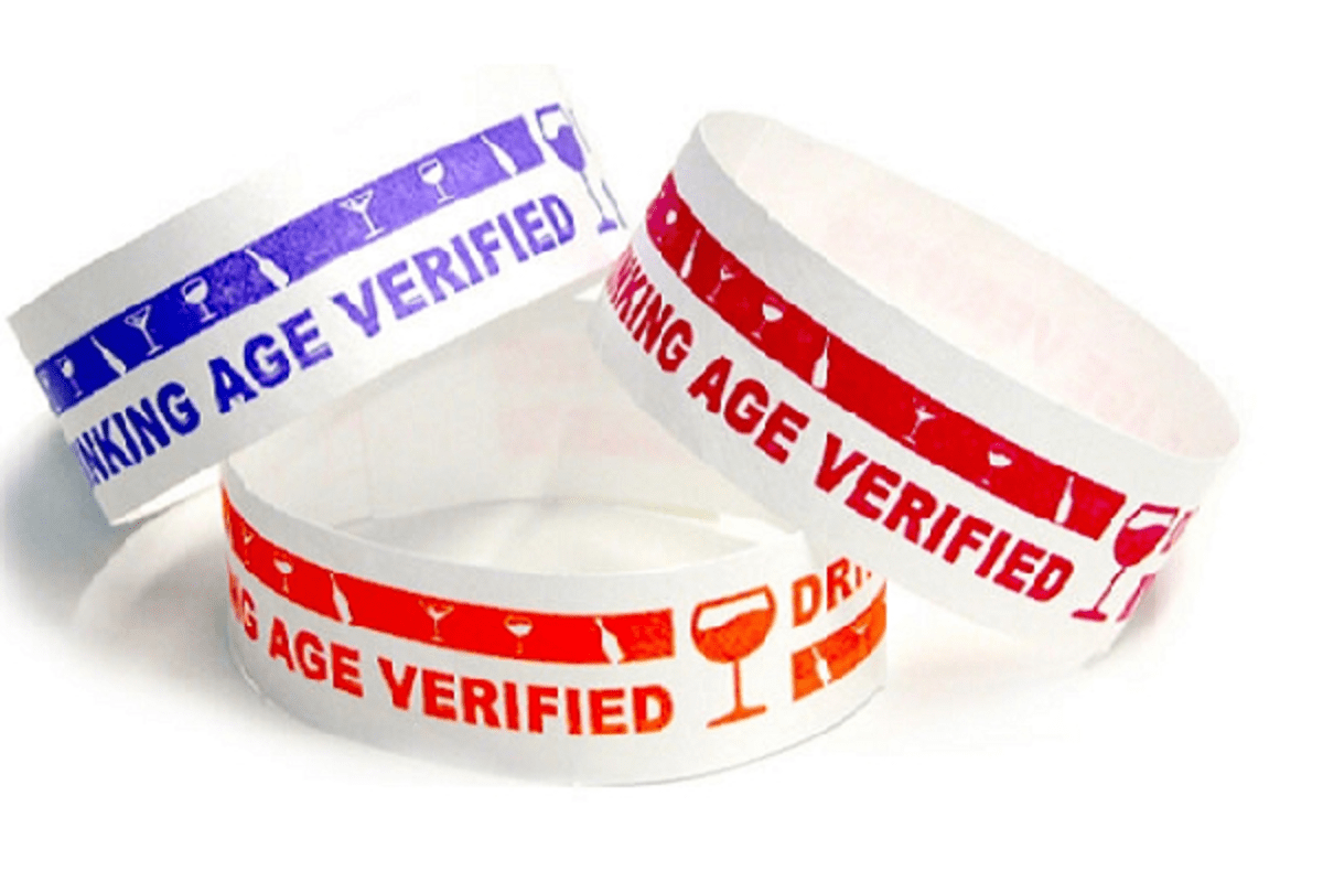 Tyvek Eziband Wristband - Drinking Age Verified