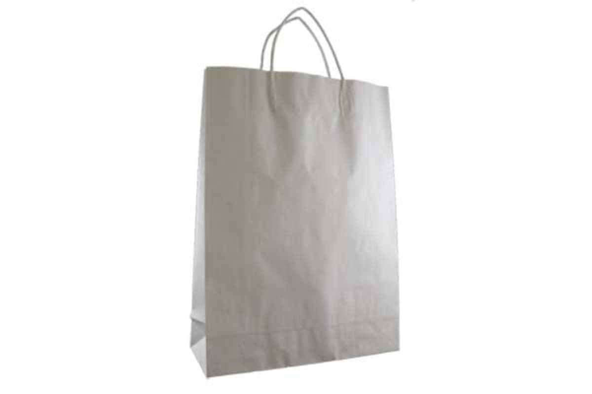 Midi Standard White Kraft Paper Bag Printed
