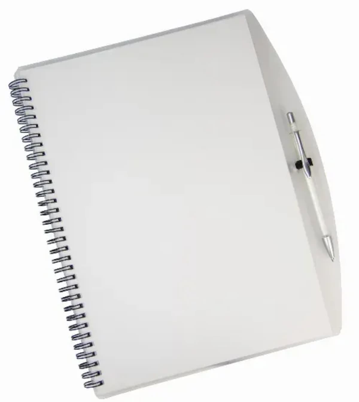 Spiral notebook and pen