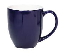 Coffee mug 450ml two tone orange and white curvy