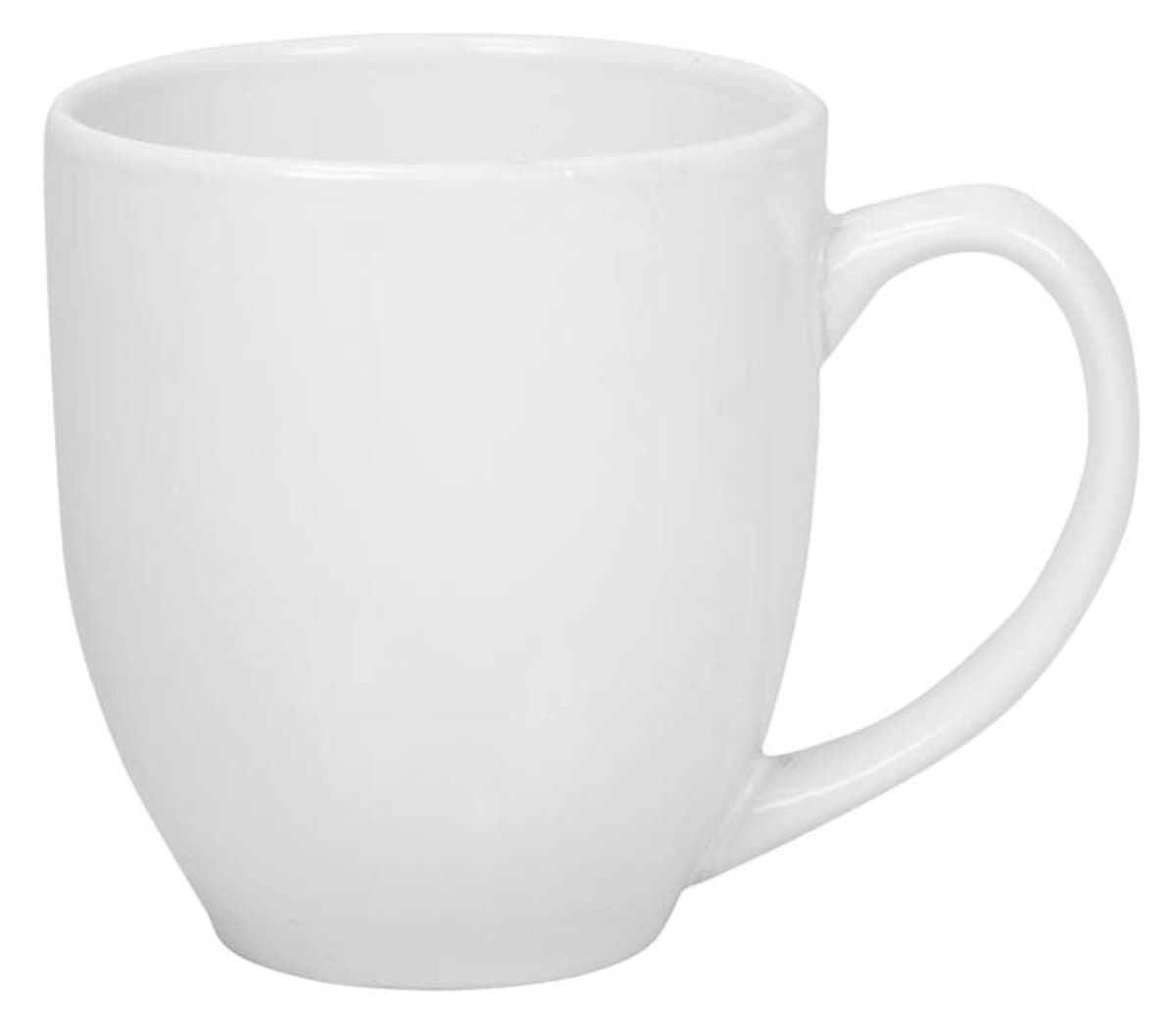 Coffee mug 450ml two tone orange and white curvy