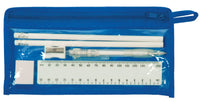 stationery set ruler, pencils, pen, sharpener and rubber