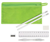 stationery set ruler, pencils, pen, sharpener and rubber