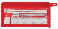 stationery set ruler, pencils, pen, sharpener and rubber