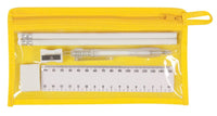 stationery set ruler, pencils, pen, sharpener and rubber