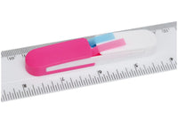 Ruler 30cm clear with sticky note flagsflags