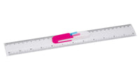 Ruler 30cm clear with sticky note flagsflags