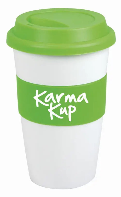 Coffee cup / mug   16oz/535ml Plastic Karma Kup Silicon Lid Reusable